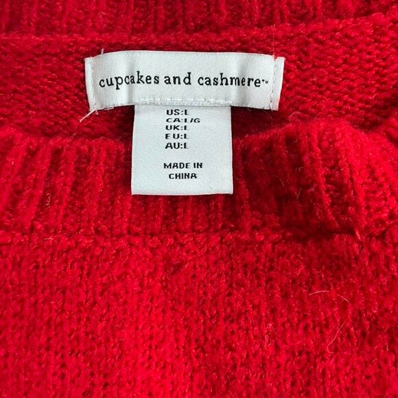 Cupcakes & Cashmere red French Bulldog sweater knit crewneck Large - Picture 3 of 4